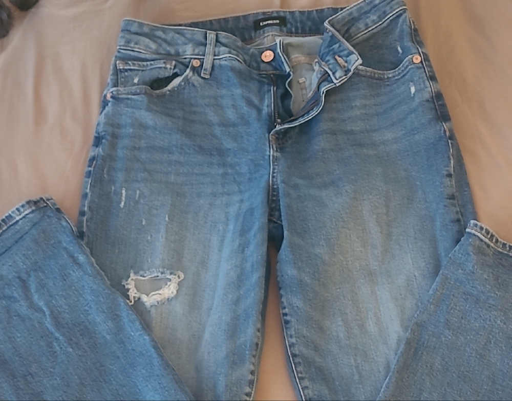 Express Light Blue Boyfriend Jeans